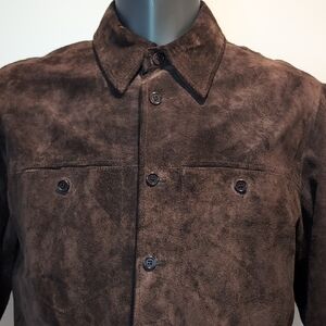 Danier Brown Button Front Shirt Jacket